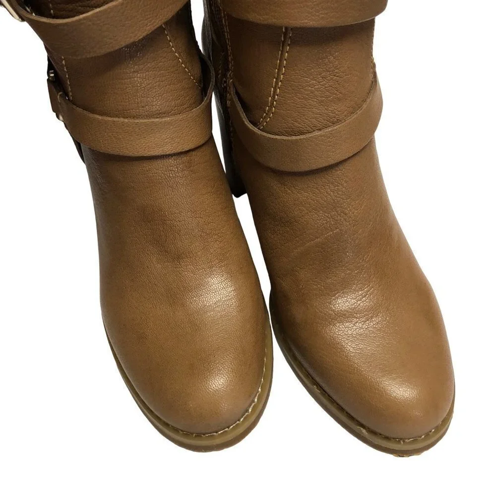 BANDOLINO BD AISEL WOMENS MED TAUPE LEATHER  TALL‎ BOOTS SIZE 10 MNIB